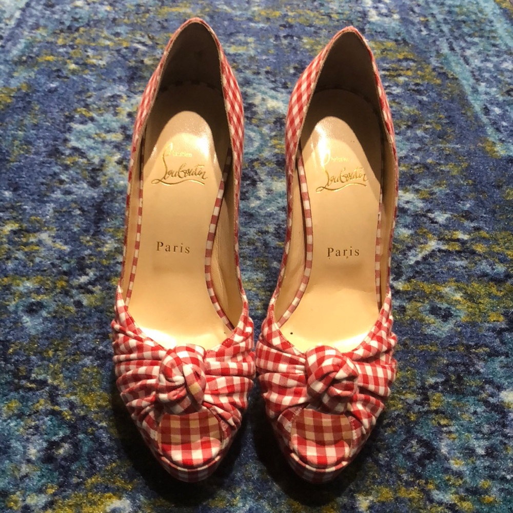 Christian Louboutin Gingham Print Heels 👠